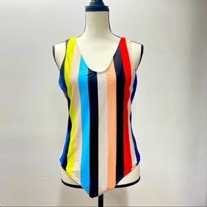 Multicolored stripped swimsuit